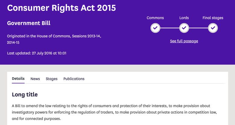 Consumer Rights Act 2015