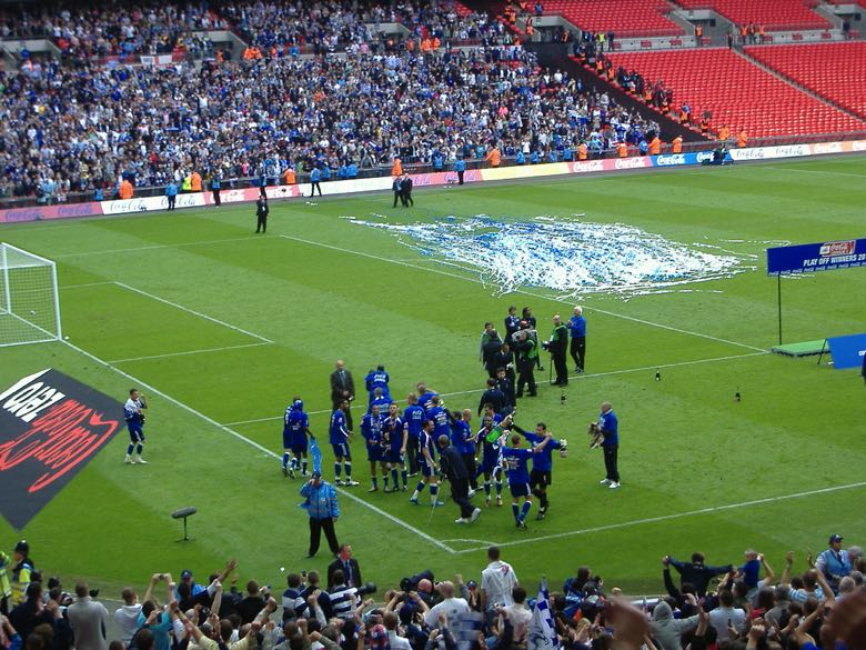Millwall FC celebrating a victory 